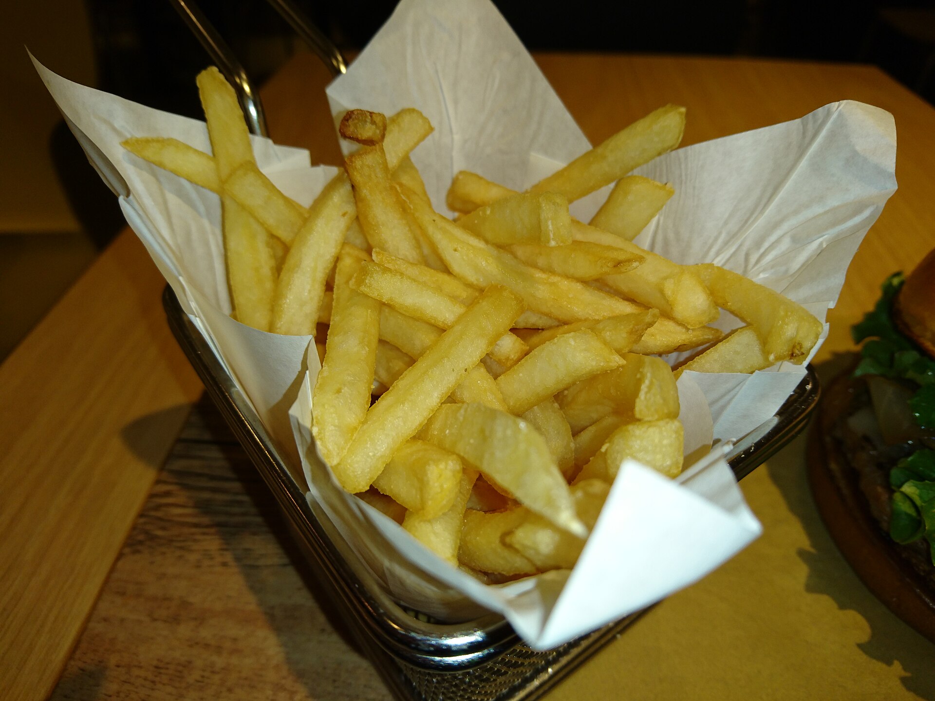 Basket of golden French fries