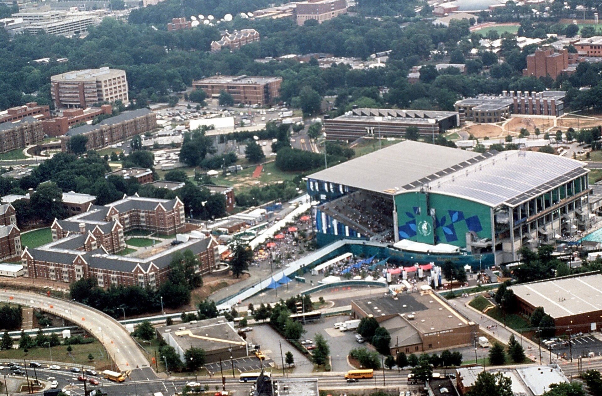 Aerial view of the Georgia Tech Aquatic Center