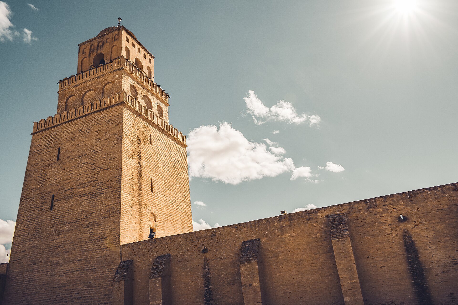 Minaret of the Great Mosque of Kairouan in Tunisia