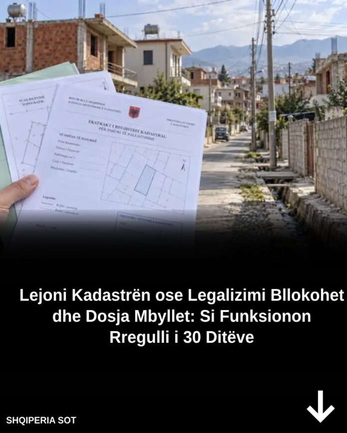 Lejoni Kadastrën ose Legalizimi Bllokohet dhe Dosja Mbyllet: Si Funksionon Rregulli i 30 Ditëve