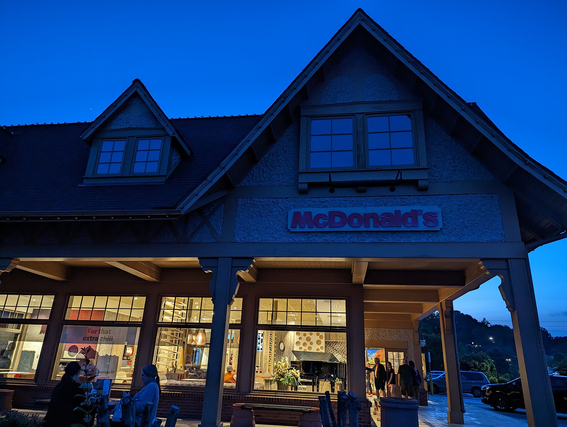 McDonald's restaurant at dusk
