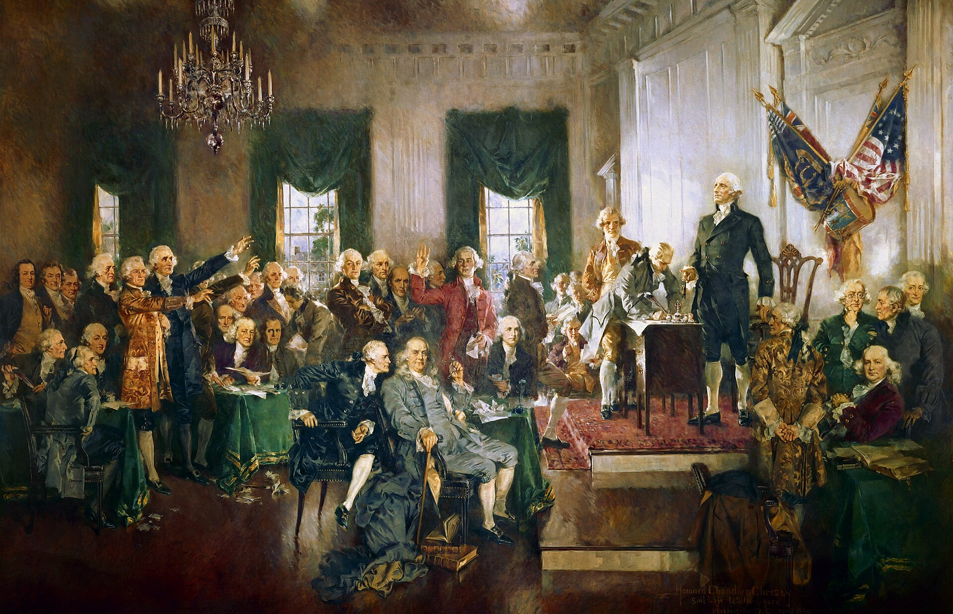 Painting of the signing of the United States Constitution
