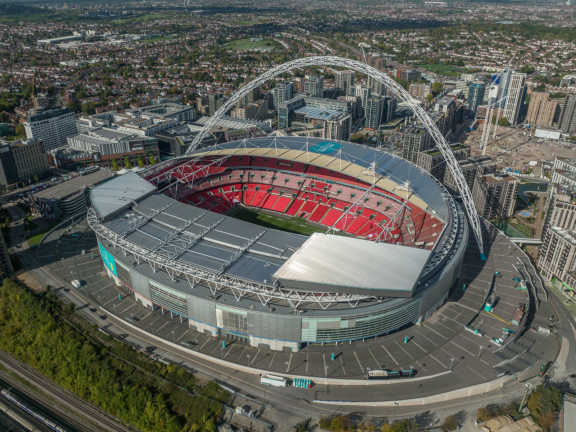 Aerial view of Wembley Stadium